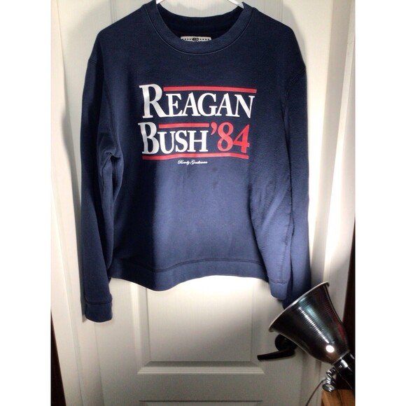 Rowdy Gentleman Reagan Bush 1984 Presidential Campaign Throwback Sweatshirt L - Picture 1 of 16
